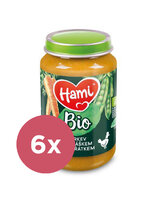 6x HAMI BIO Mäsovo-zeleninový príkrm Mrkva s hráškom a kuraťom 190 g, 6+