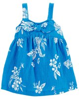 CARTER'S Šaty Blue Floral dievča 24m