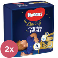 2x HUGGIES® Elite Soft Pants OVN Nohavičky plienkové jednorazové 5 (12-17 kg) 17 ks