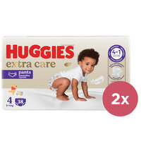2x HUGGIES® Nohavičky plienkové jednorazové 4 Extra Care Pants (9-14 kg) 38 ks