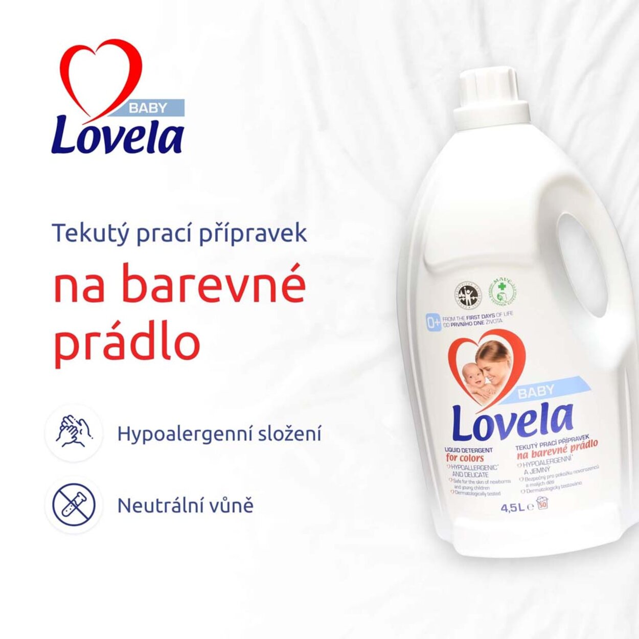 2x LOVELA Baby tekutý prací prípravok na bielu a farebnú bielizeň 4,5 l /  50 pracích dávok | Predeti.sk
