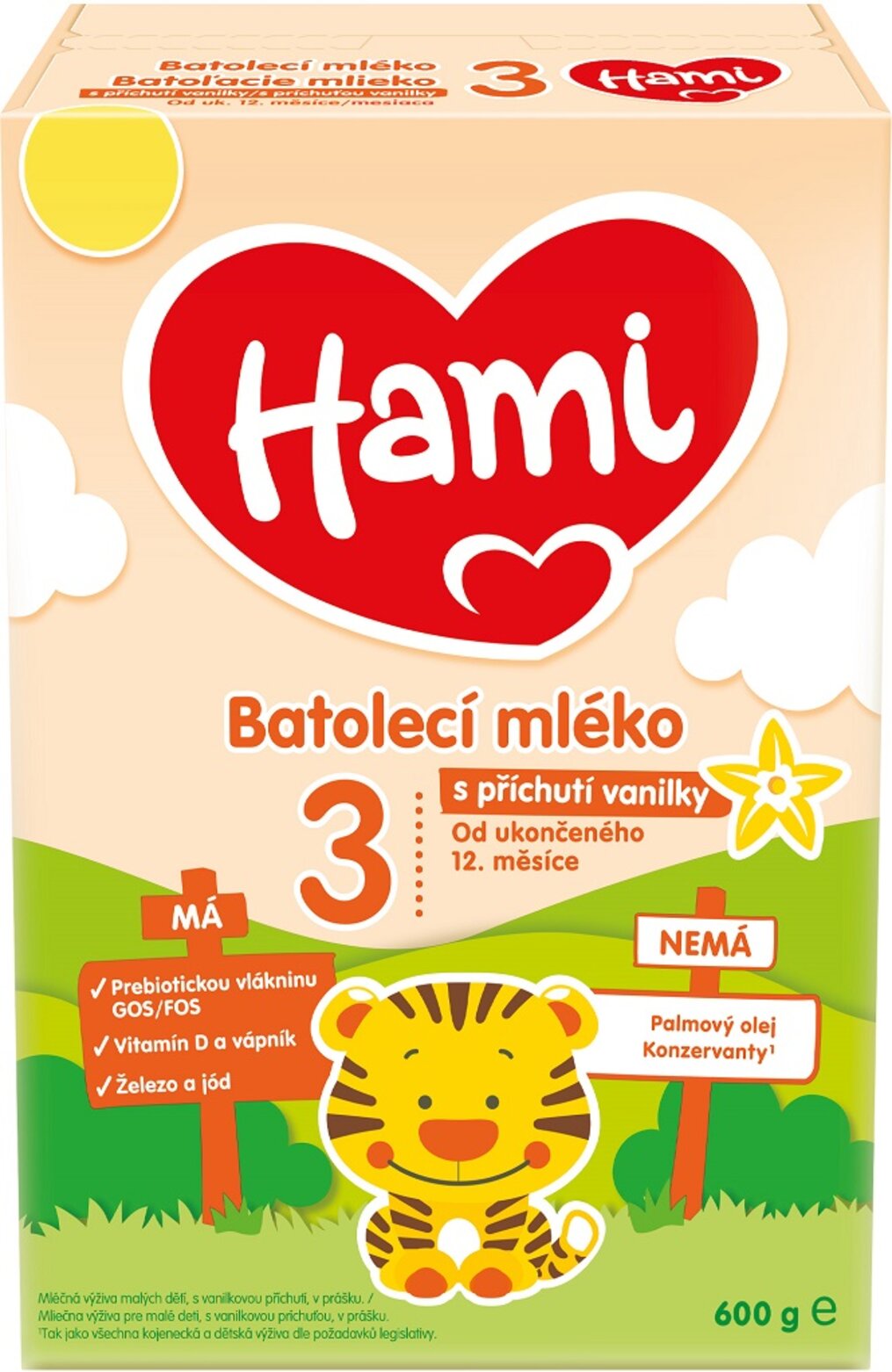 3x HAMI 3 Mlieko batoľacie s príchuťou vanilky 600 g | Predeti.sk