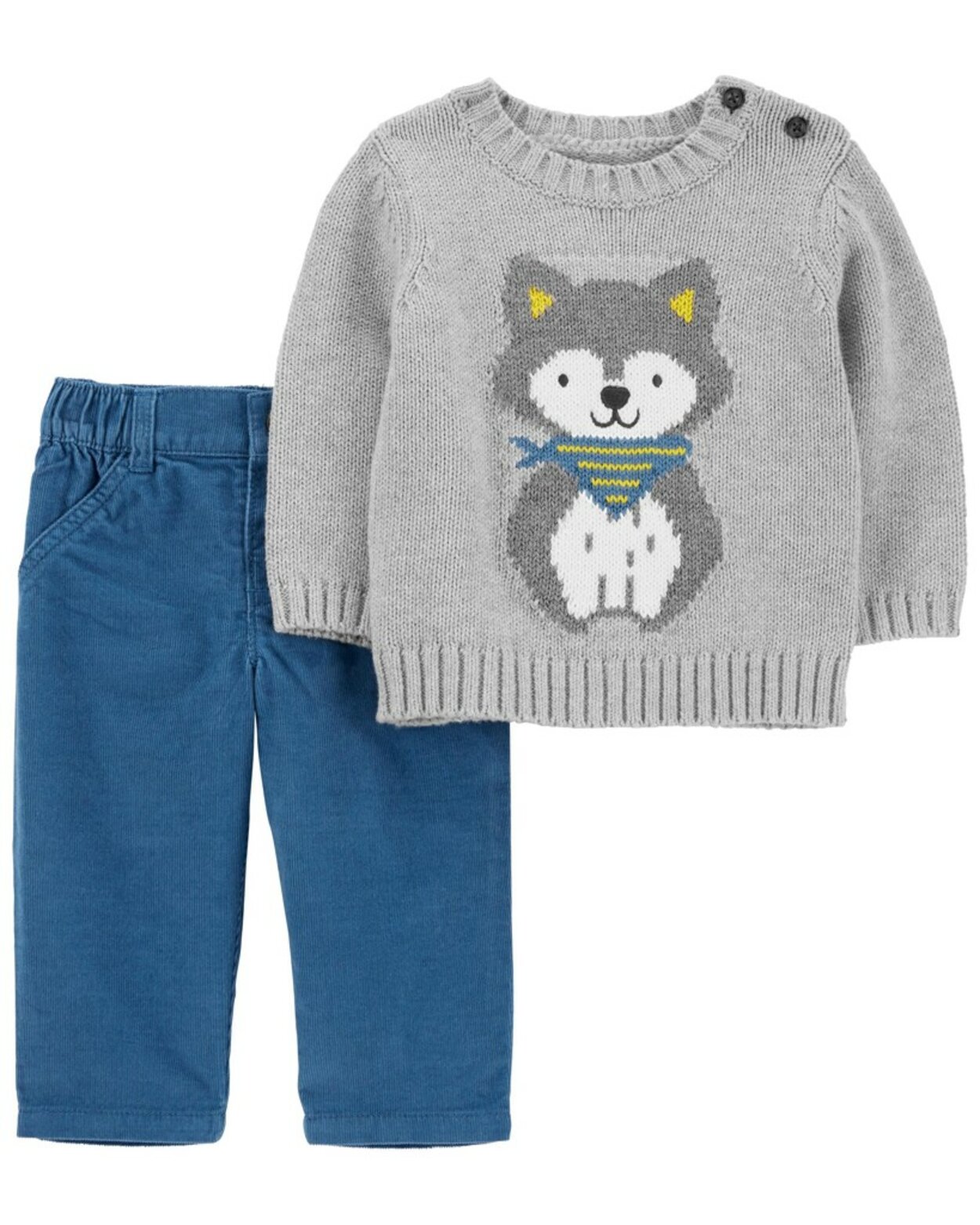 CARTER'S Set 2dielny sveter, nohavice Dog Grey chlapec 24m | Predeti.sk