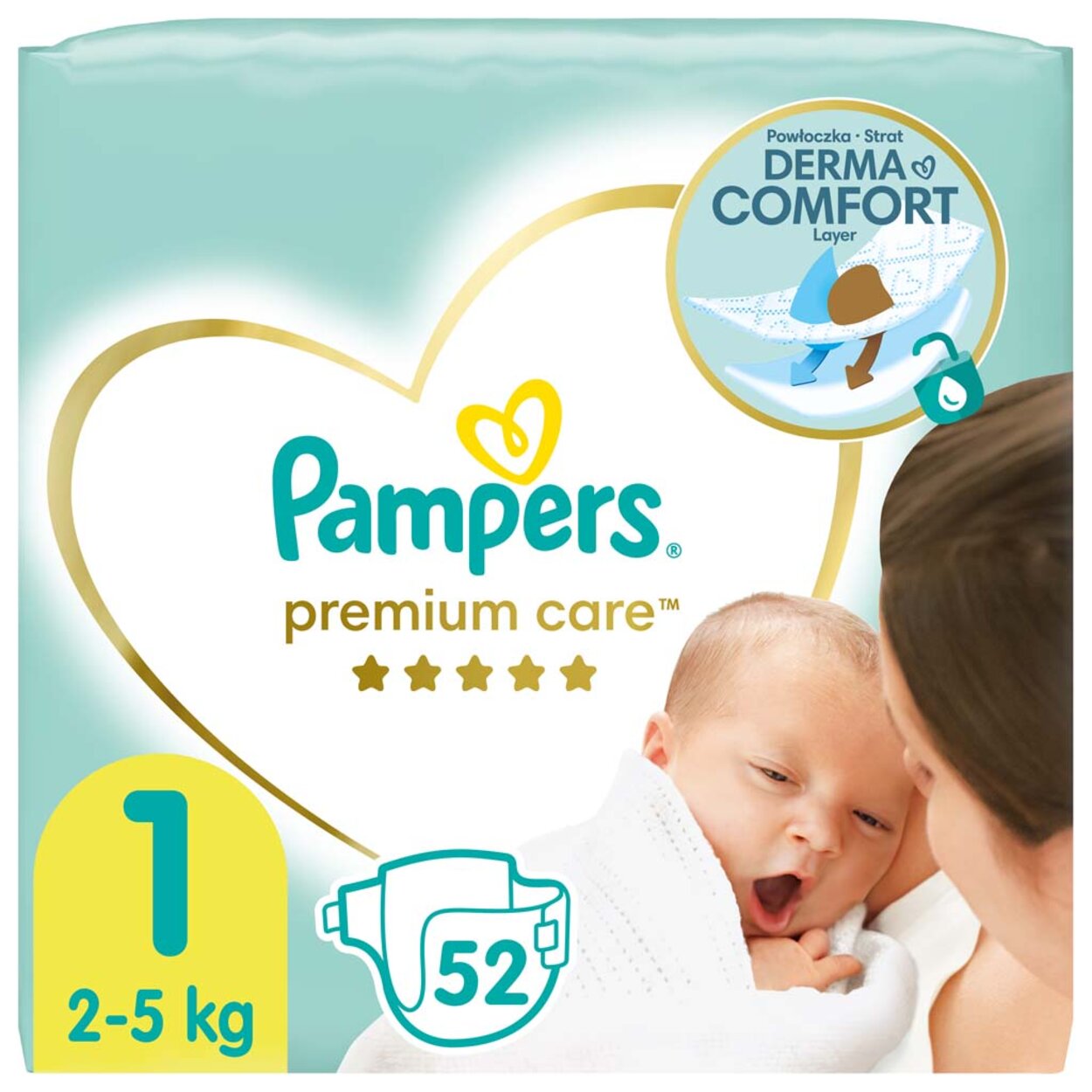 PAMPERS Premium Care Plienky jednorazové 1 (2-5 kg) 52 ks | Predeti.sk