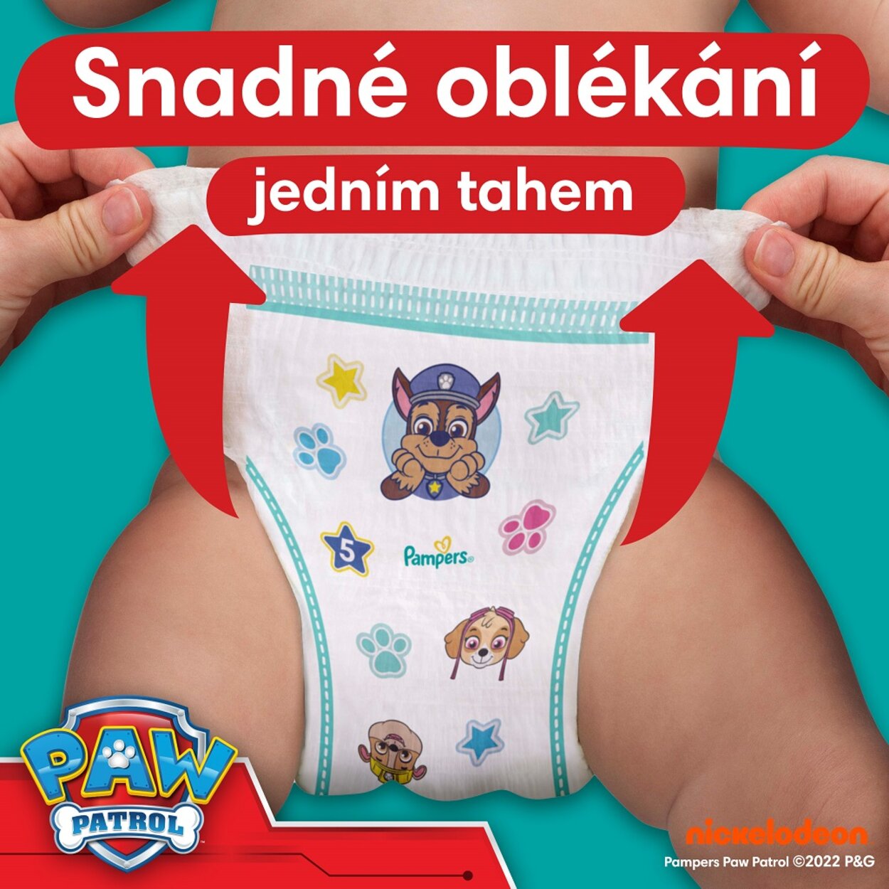 PAMPERS Plienky nohavičkové Active Baby Pants Paw Patrol veľ. 5 (12-17 kg)  132 ks | Predeti.sk