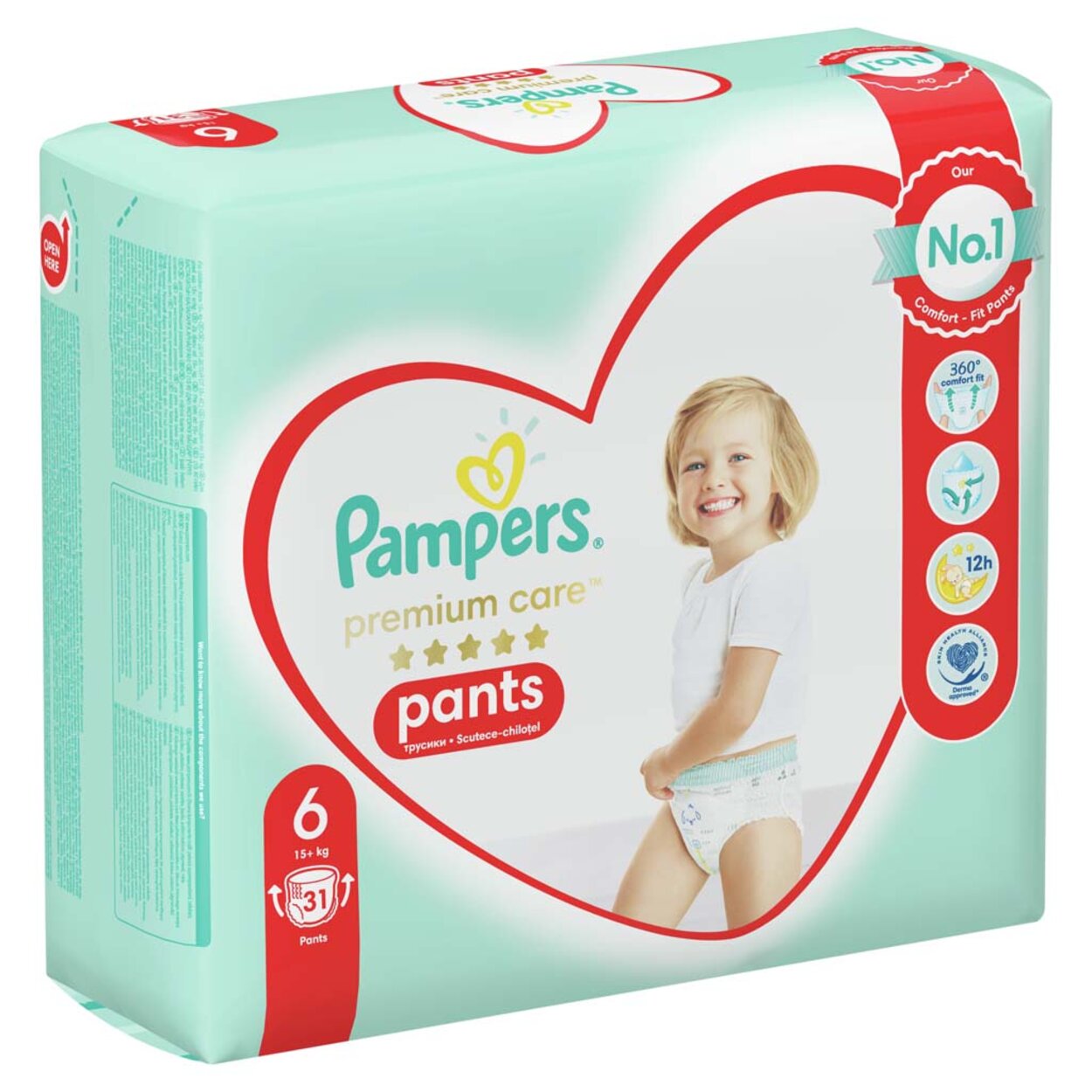 PAMPERS Premium Care Pants Nohavičky plienkové jednorazové 6 (16 kg+) 31 ks  | Predeti.sk