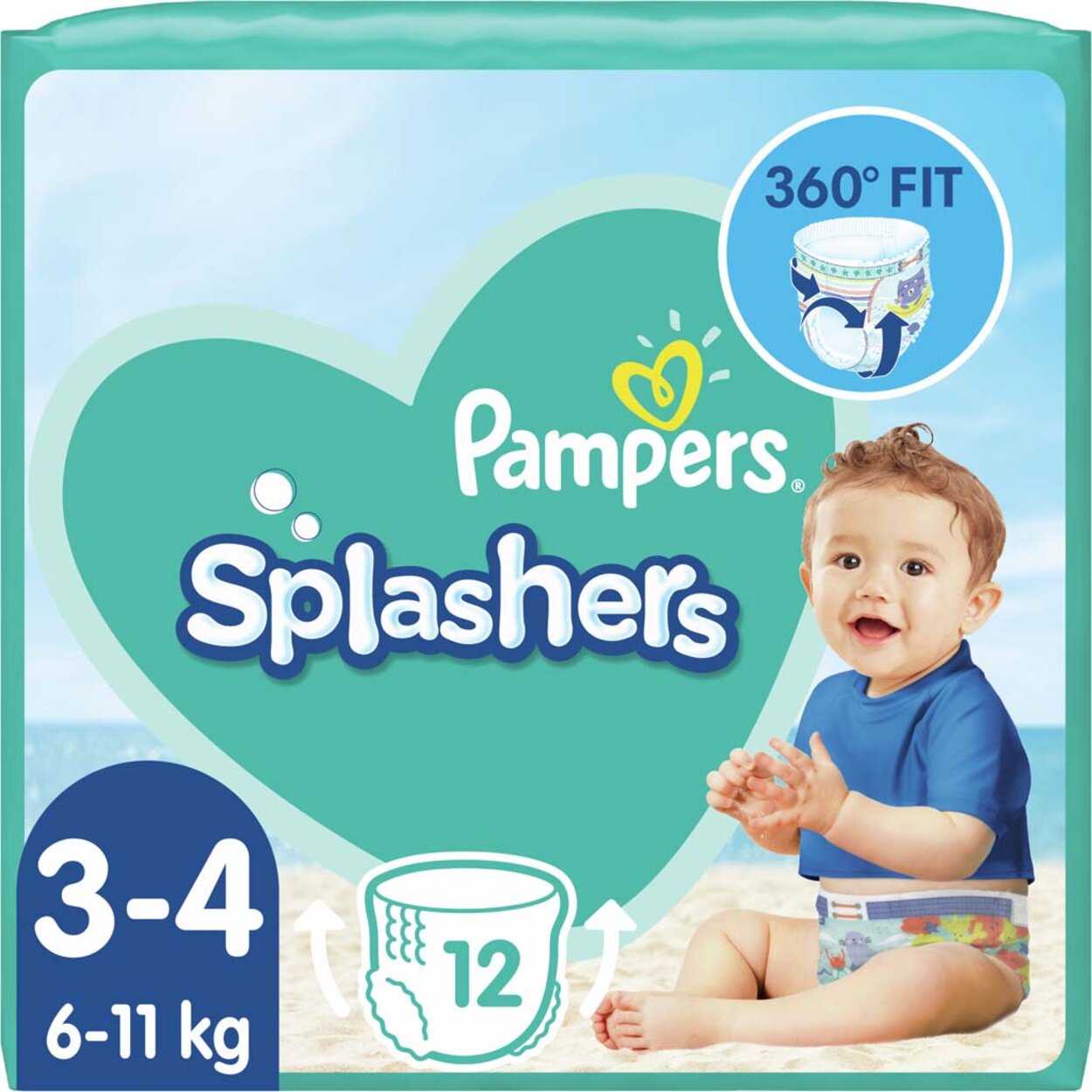 PAMPERS Splashers Plienky do vody jednorazové 3-4 (6-11 kg) 12 ks |  Predeti.sk