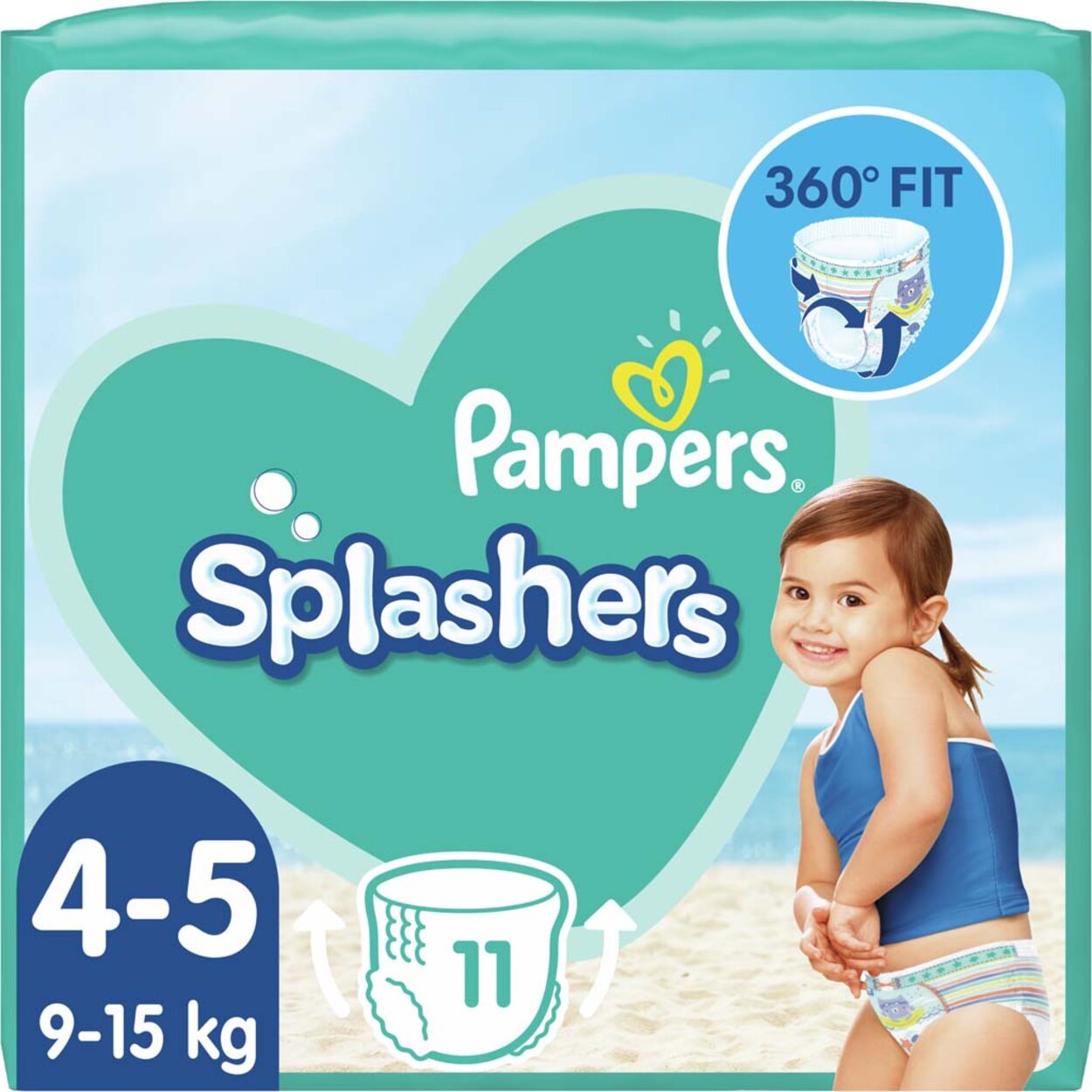 PAMPERS Splashers Plienky do vody jednorazové 4-5 (9-15 kg) 11 ks |  Predeti.sk