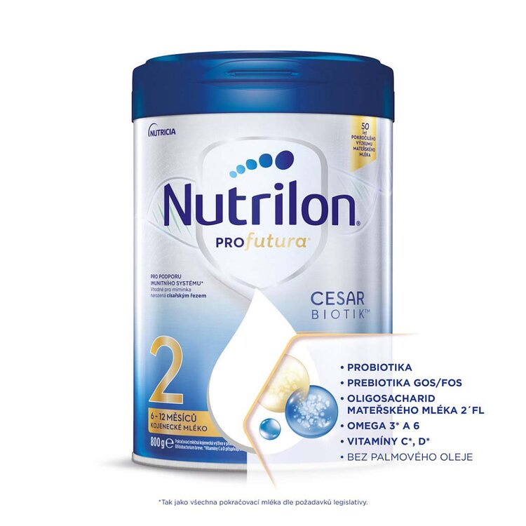 4x NUTRILON Profutura CESARBIOTIK 2 následné dojčenské mlieko 800 g |  Predeti.sk