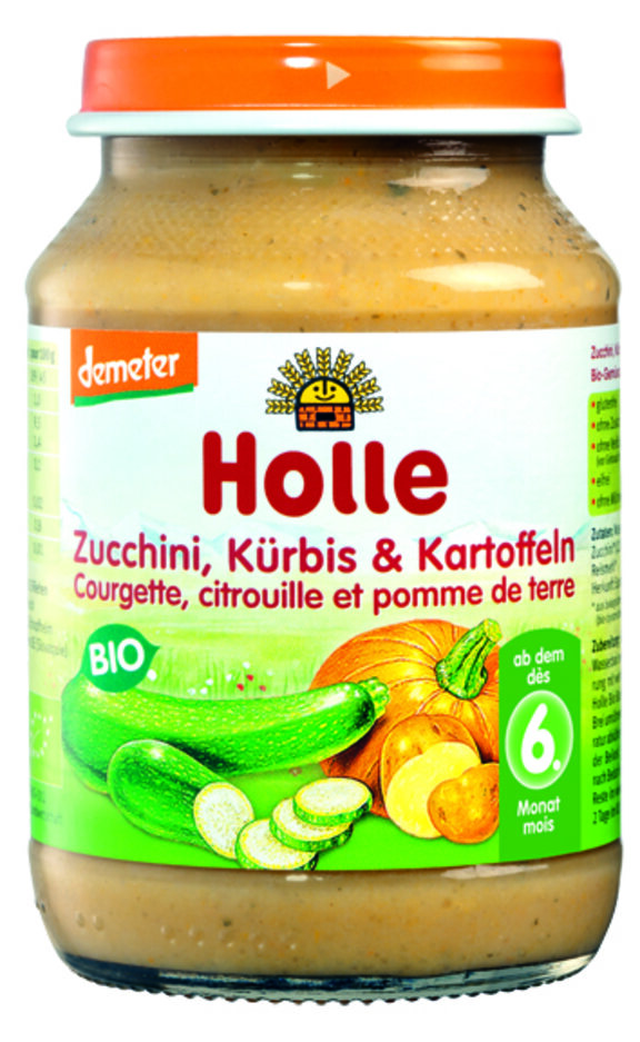 6x HOLLE Bio Cuketa a tekvica so zemiakmi, 190 g - zeleninový príkrm |  Predeti.sk